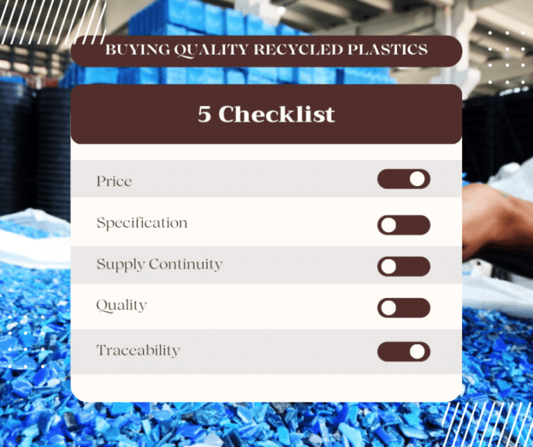 checklist เลือกซื้อ เม็ดพลาสติกรีไซเคิล
