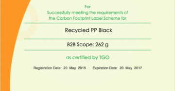 carbon footprint เม็ดพลาสติก PP